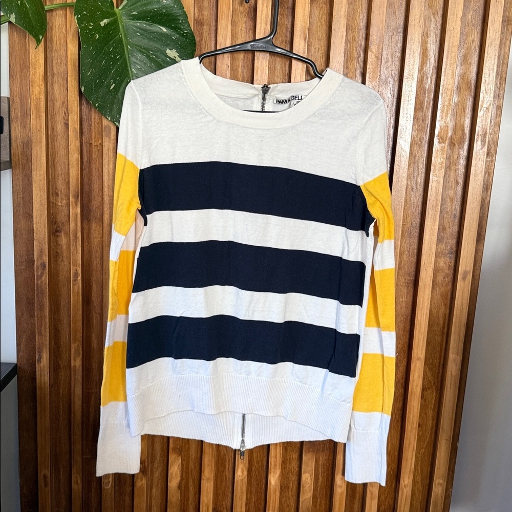 PAM & Gela Zip Back Color-Block Crew Sweater. S - Picture 2 of 9